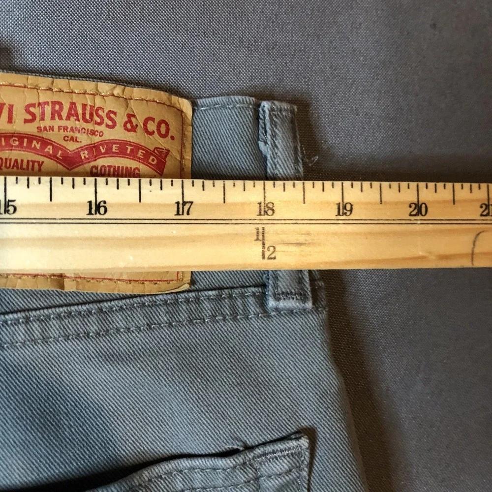 Levis 513 Jeans Mens Slim Straight Grey Denim 36x30